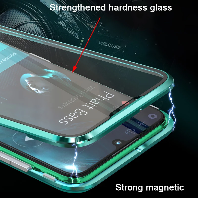 Металлический магнитный адсорбционный чехол для huawei Nova 5 Pro Чехол из закаленного стекла Передняя Задняя крышка для huawei Nova 5i Чехлы бампер