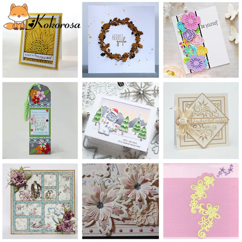 

Kokorosa Swirl Flowers Set Metal Cutting Dies Decor DIY New 2019 Scrapbooking for Card Making Embossing Stencil Paper Album