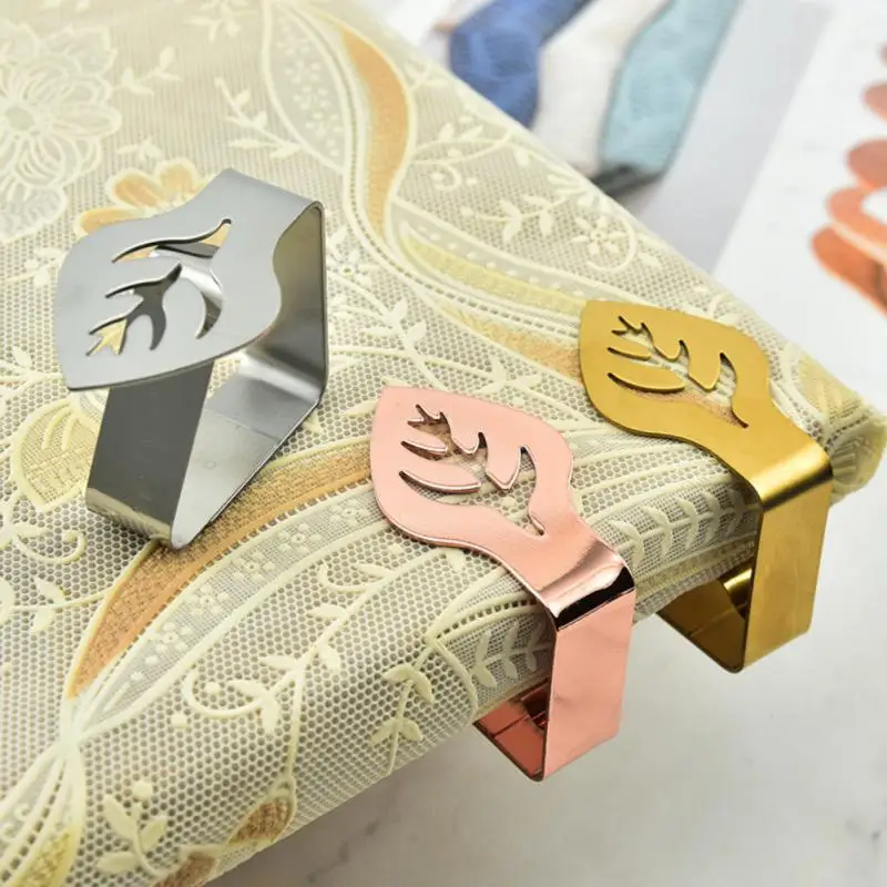 Stainless Steel Tablecloth Clips Decorative Leaf Clamp Holder Table Cover Clamps For Home 【SALE