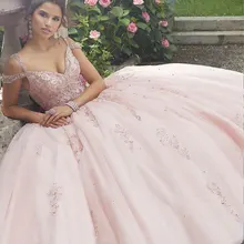 Великолепное розовое Тюлевое бальное платье сверкающие стразы кристалл бисером бретели с вышивкой вечерние платья голубое милое платье для девочек