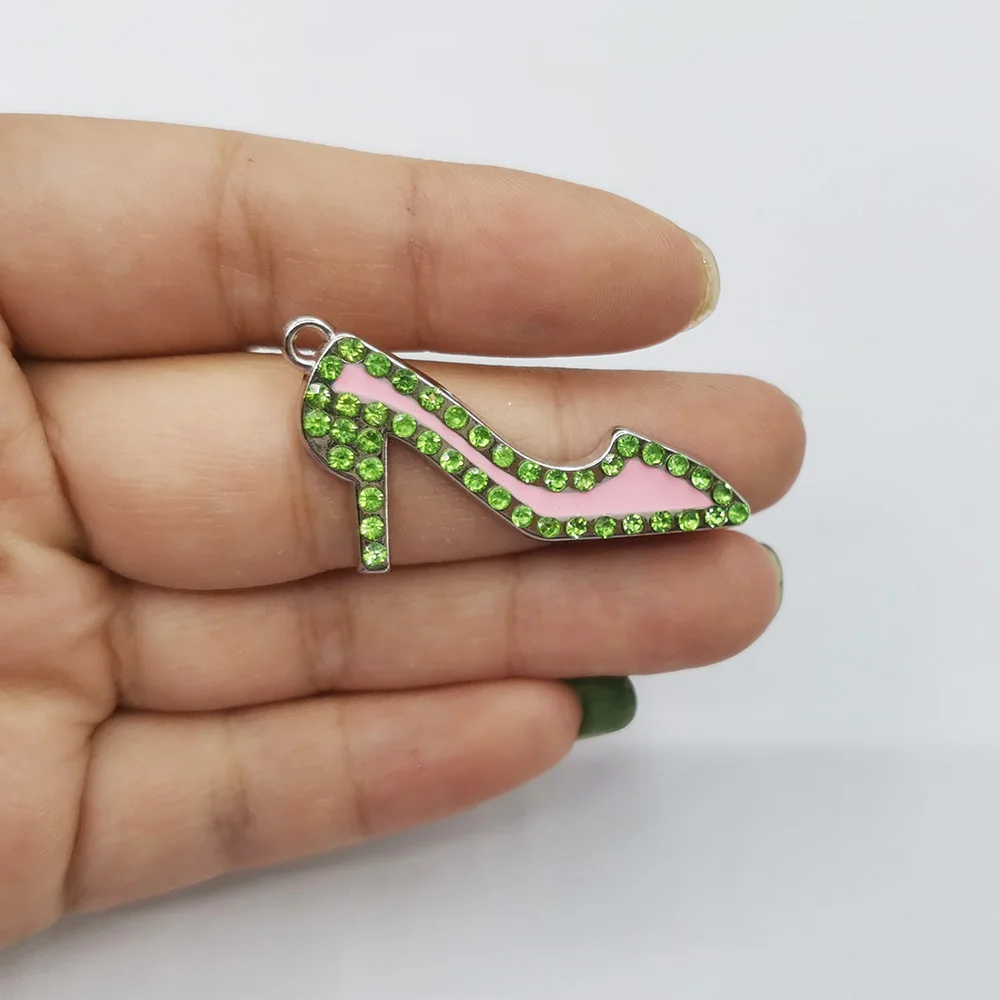 

10Pcs High-Heeled Shoes Rhinestone Charms Women Bracelet & Necklace DIY Jewelry Accessories