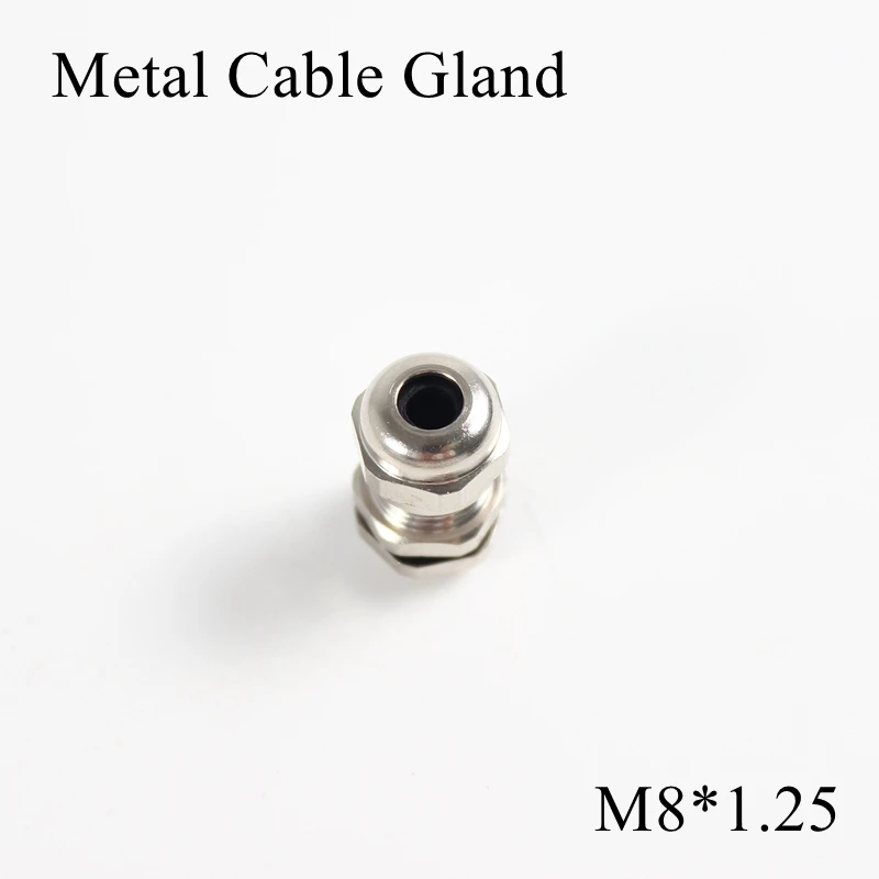 1piece/lot M8 Metal Cable Gland IP68 Waterproof Nickel Brass Connector Glands For 3-4mm Electric Wire M8*1.25 Copper Joint