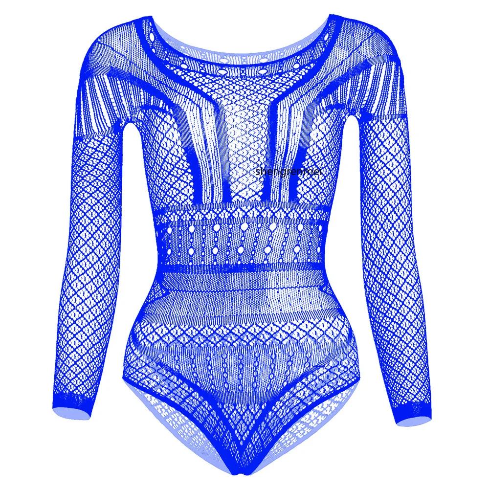 Gay Long Sleeve Lingerie Men's Sexy Underwear Geometry Breathable Fishnet Bodysuit Sissy Teddies New Exotic Apparel