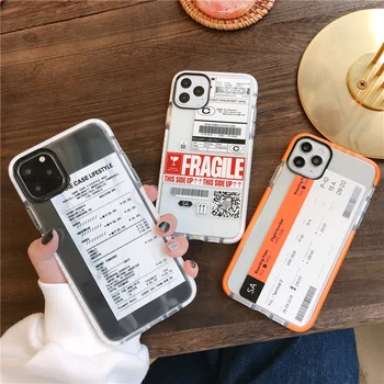 

Funny Shopping Receipt Phone Case For iphone 7 8 plus XS Max XR X 11 Pro Max Back Cover Cute Ticket QR code Pattern Soft Cases