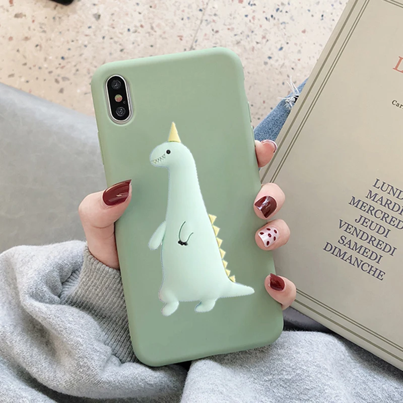 Dinosaur BeanGreen Чехол с 3D рисунком динозавра цыпленка конфет для Xiao mi A1 A2 Lite A3 mi 5X6X8 Lite 9 SE 9T Pro Coque Chicken Funda мягкий чехол из ТПУ - Цвет: Dinosaur BeanGreen