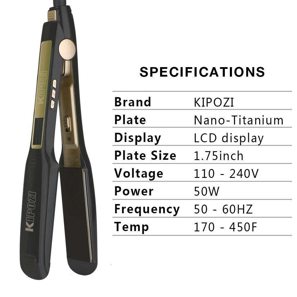 KIPOZI Hair Straightener Flat Iron Tourmaline Ceramic Professional Hair Straightener Culer Salon Steam Hair Iron Hair Care 4
