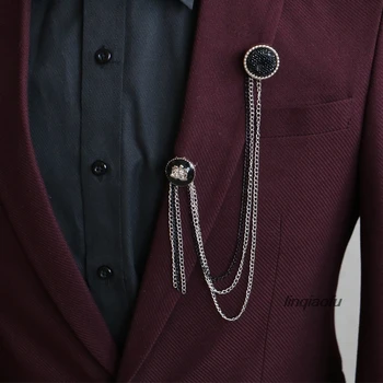 

Korean suit accessories chain fringed brooch, personalized men's and women's suit collar brooch