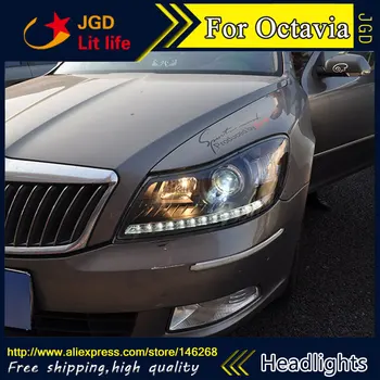

Car styling LED HID Rio LED Skoda Octavia headlights case for Skoda Octavia headlight 2010-2014 Bi-Xenon Lens low beam