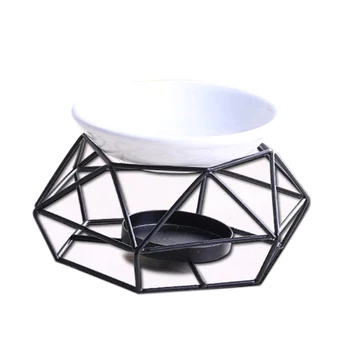 

Geometry Small Tealight Candle Holders Tabletop Aritist Craft Black Metal Wire Candlestick Home Decor Valentine'S Gift