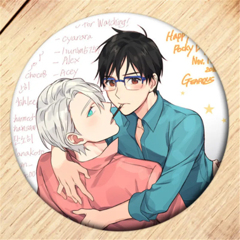 Free Shipping Anime YURI!!! on ICE Brooch Pin Cosplay Badge Accessories For Clothes Backpack Decoration Children's gift B010