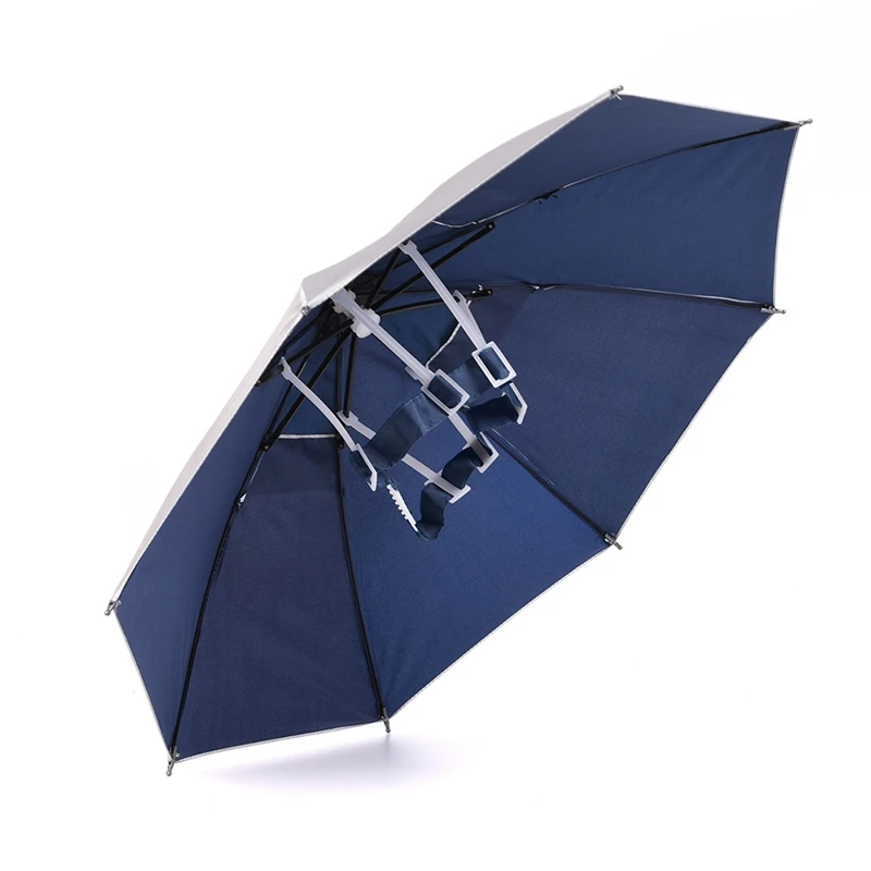 Fishing Cap Umbrella Hat Portable Foldable Sunshade Hand Anti-UV Sun Rain Cap Fishing Headwear