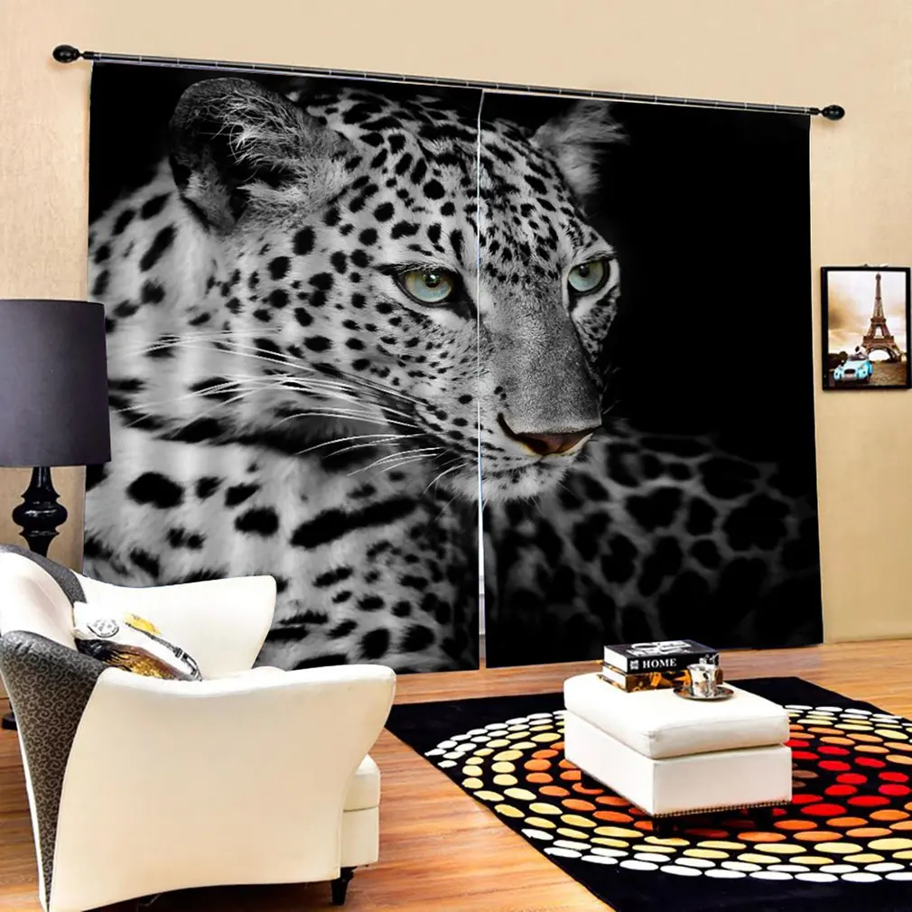 Леопардовая печать занавески s комната 3d занавески окна BJQ-1280(14) 140*100 см трендовая гостиная спальня затемнение
