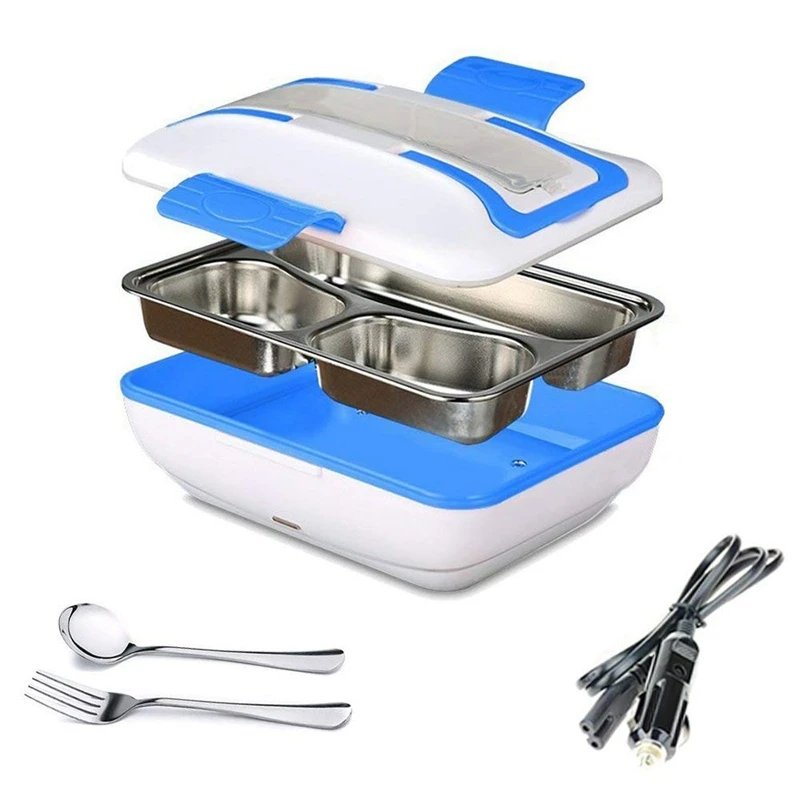 

Lunch Box, Portable Electric Heating Lunch Warmer Box with Removable Stainless Steel Container Food Heater and a Car Charger