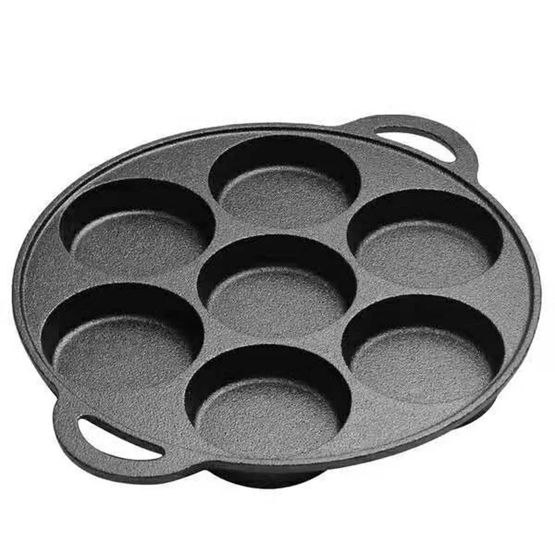 Seven-hole frying pan thickened omelette pan non-stick egg pancake steak cooking egg ham breakfast machine