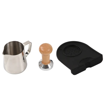 

51MM Steel Base Wooden Handle Tamper-Resistant Coffee Powder Hammer Coffee Accessories with 350Ml Pull Cup