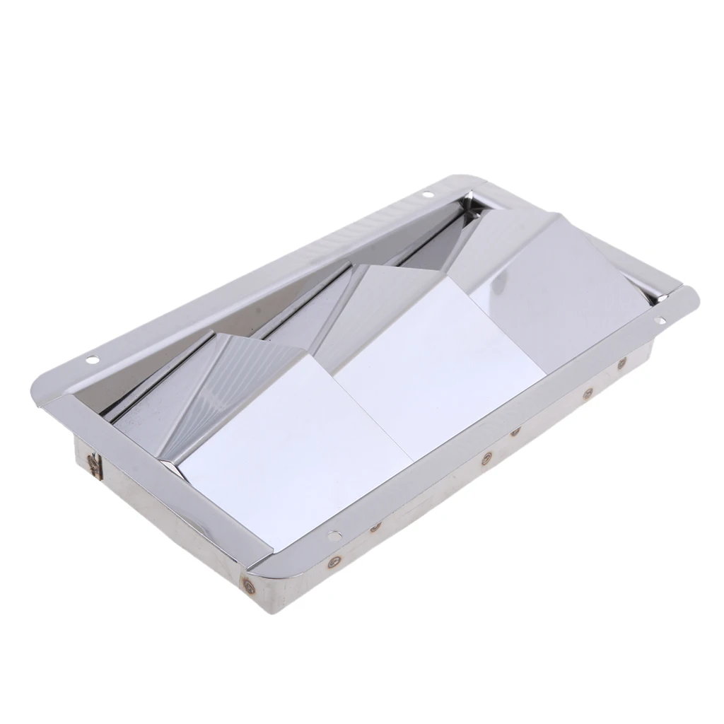 Stainless Steel Slotted Ventilator Vent 3 Louver  Ventilation Gill Plate  - Marine Yacht Air Vents Boat Fitting - Silver