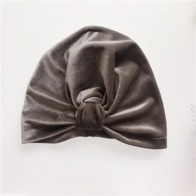 Boutique ins 10pcs Fashion Newborn Velvet Knot Indian Turban Hats Bandanas Photography Drops Hair Wrap Accessories Caps - Цвет: 9