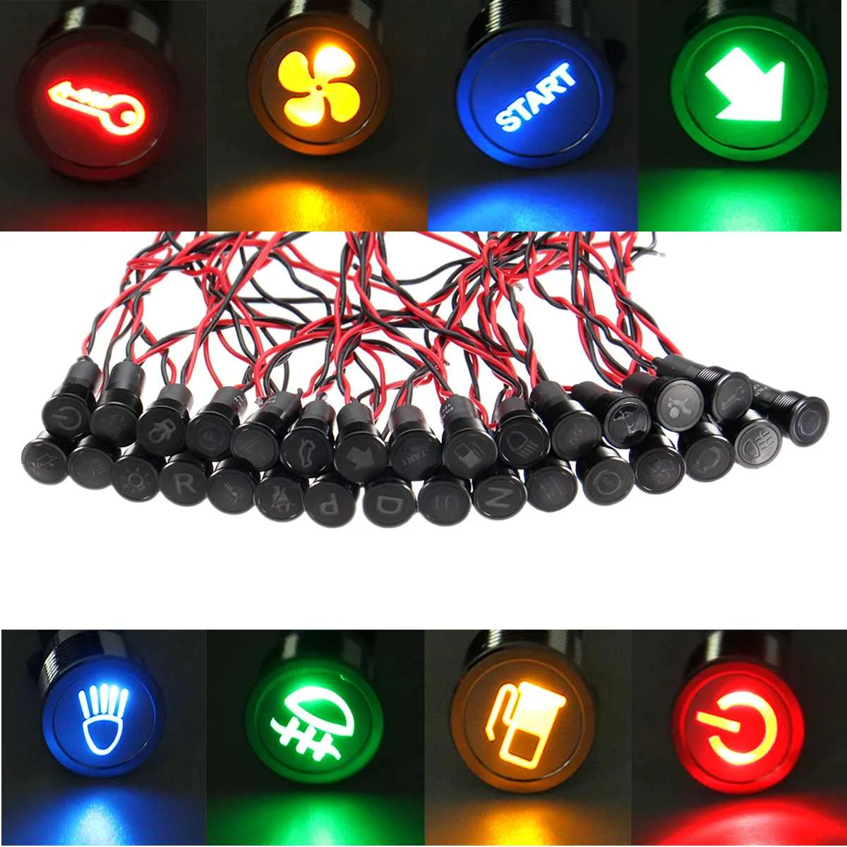 12v 16mm Metal Led Dash Panel Warning For Pilot Light Indicator Signal