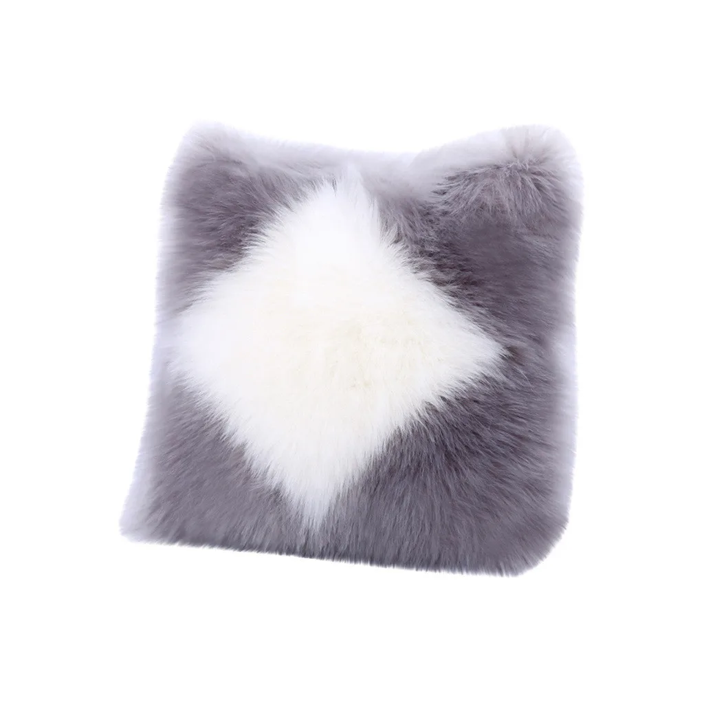 Mitation Wool Plush Cushion Cover Warm Soft Square Sofa Car Nap Throw Pillow Case Home Decor Household Supplies Plush pillowcase