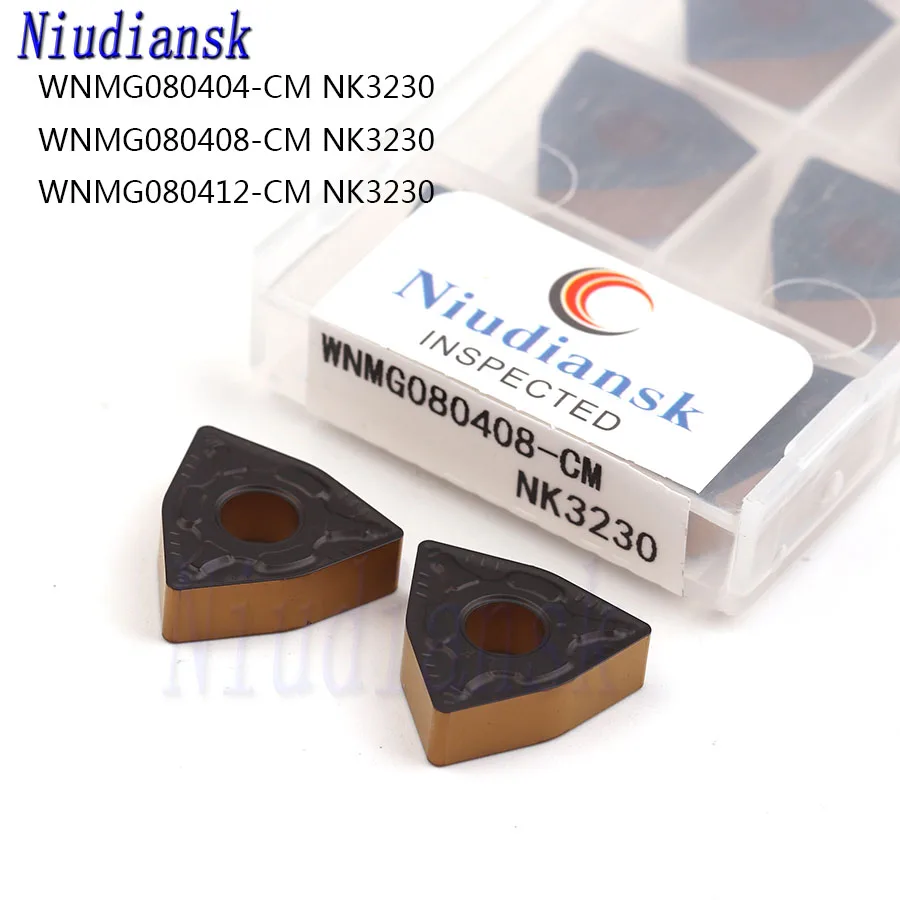 

10pcs WNMG080404 CM WNMG080408 CM WNMG080412 CM NK3230 Turning Inserts Carbide Blade CNC Metal Lathe Tools For Steel Processing