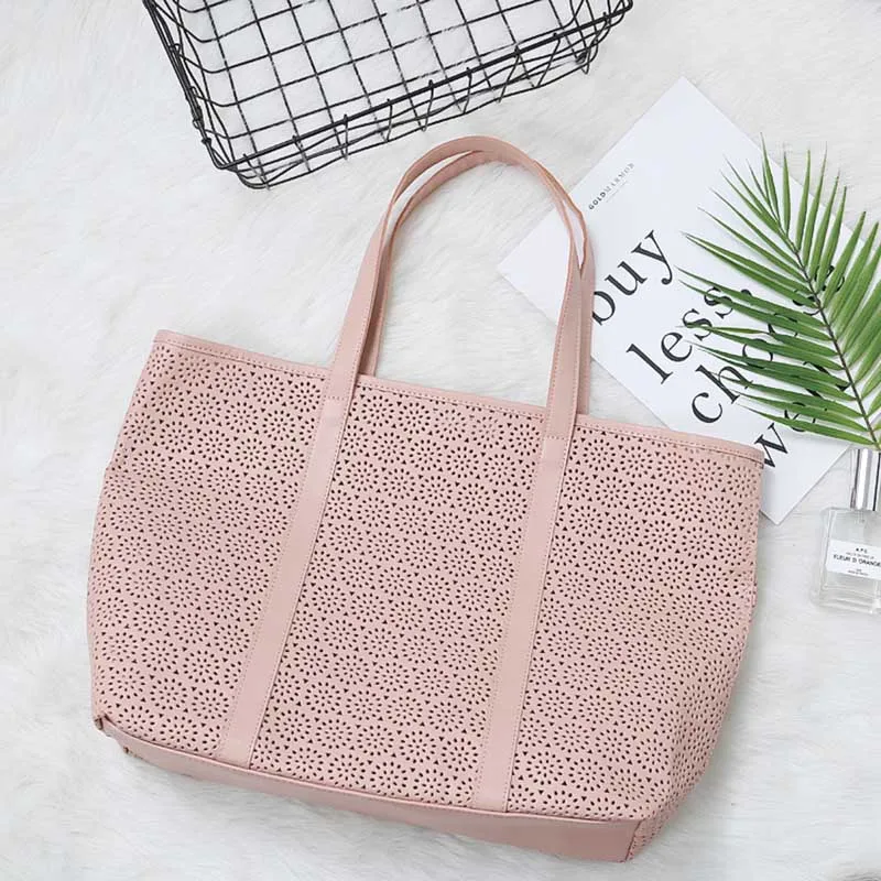 Международная торговля, розовый цвет, открытый сумка для покупок с принтом «сердечки» для маленькой девочки из кожи ПУ однобортная сумка, летнее платье в стиле "Ретро", большой Ёмкость Приморский пляжная сумка для отдыха