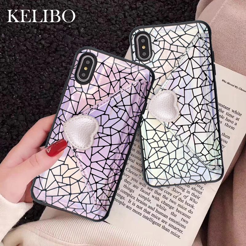 

Luxury Diamond Leather Wallet Love Heart Phone Case for iPhone 7 8 6 6s Plus X XR XS Max Fashion Lovely Cute Cover Funda Capa