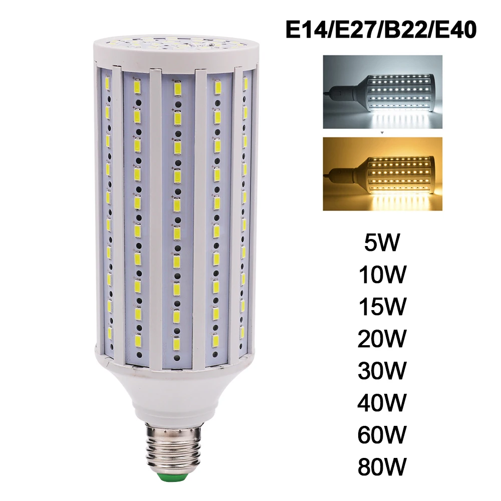 E14 B22 E40 светодиодная лампа E27 12 85 в Светодиодная SMD 2835 5730 Bombillas LED e27