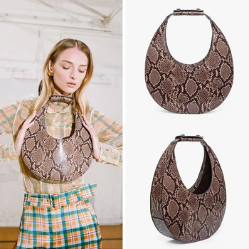 

Leather Snake Bag Halfmoon Bag Luxury Designer Bags Women Handbag Womens Messenger Crossbody Bags Shoulder Bags For Women 2019