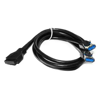 

High Speed Front Panel Cable Adapter 20Pin to 2 Port USB 3.0 with Fixed Foot for PC Desktop Computer Case Chassis