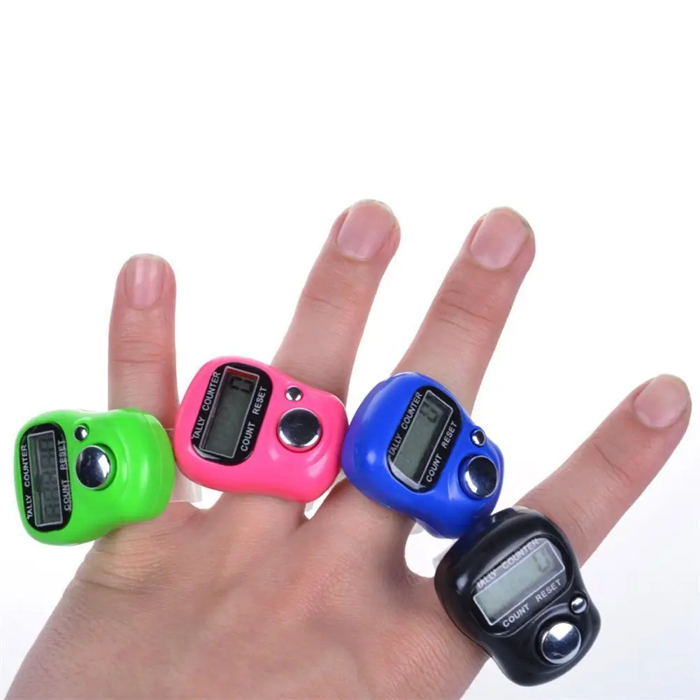 Mini contador de dedo Digital LCD, contador de mano electrónico Tasbih, regalo, Color aleatorio, 1 ud.