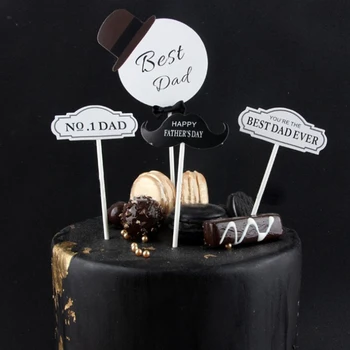 

4Pcs/Set Acrylic Happy Birthday Cake Topper Happy Father's Day Cake Toppers for Birthday Party Cake Decorations