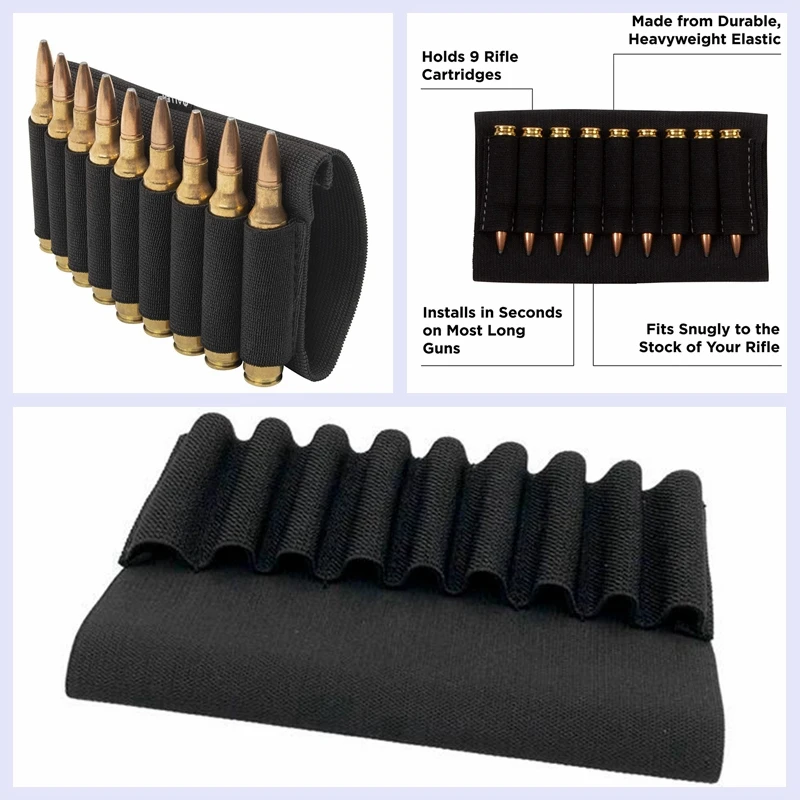 thumbnail image 2 of 9-Shell Buttstock Ammo Holder For Rifles - Holds .223, .308, 30-06 Cartridges 2 of 11