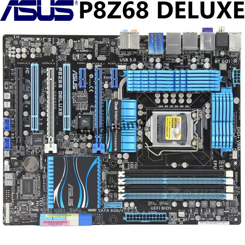 ASUS P8Z68 DELUXE 100% Original motherboard LGA 1155 Core i7 i5 i3 DDR3 32GB USB3.0 USB2.0 Z68 Desktop Computer Mainboard Used