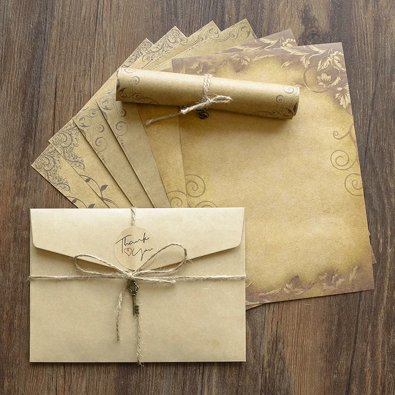 Dxhycc Vintage Stationary Paper And Envelopes Set, Aged Paper Writing Paper Stat