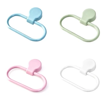 

4Pcs Towel Ring Rack Strong Viscosity Plastic Towel Hanging Holder Hanger Rack Kitchen Bathroom Accessories