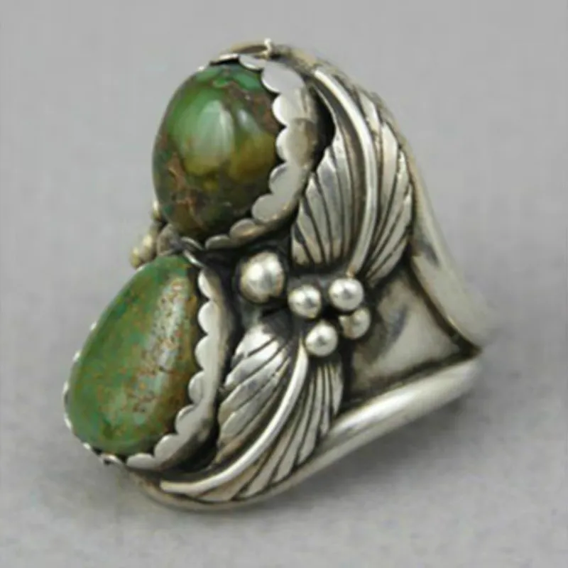 

Retro Style Elegant Female Fashion 925 Standard Silver Filled Natural Turquoise Ring Jewelry for Ladies Engagement Party Jewelry