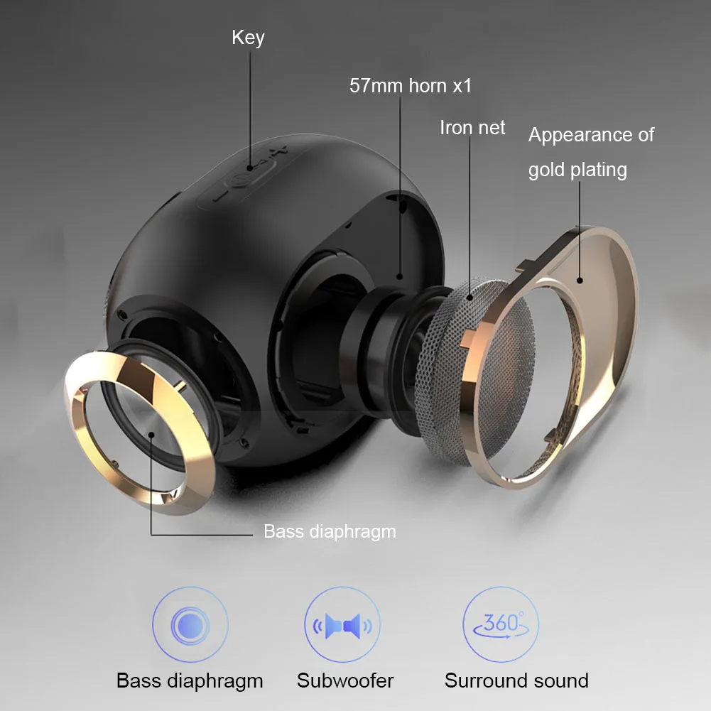 HIFI usb зарядка беспроводной Bluetooth динамик Aux бас Поддержка TF карты FM радио водонепроницаемый открытый портативный 3D громкой связи