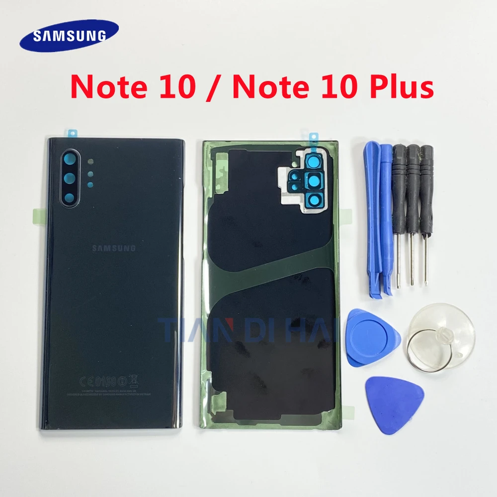 Задняя крышка батарейного отсека для SAMSUNG Galaxy Note 10 N970 N970F Plus N975 N975F стеклянная