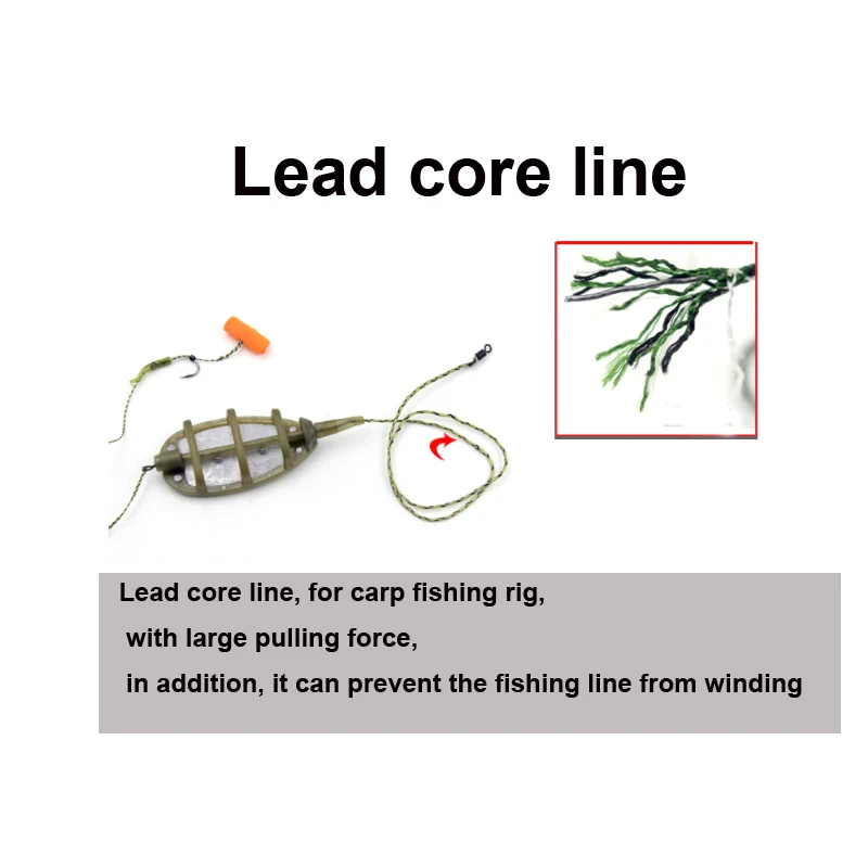 20m/45lb Lead Free Leader Fishing Lines Non-Lead Core 12 Strand