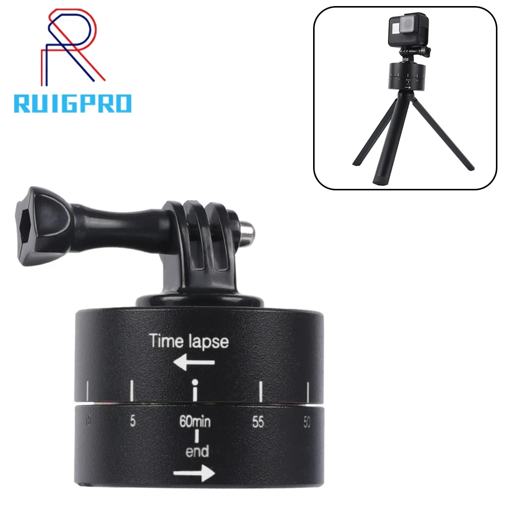 

360 Degrees Panning Rotating Time Lapse Photography for Iphone Mobile For GoPro Hero 7 6 5 4 xiaomi yi DJI Osmo Action