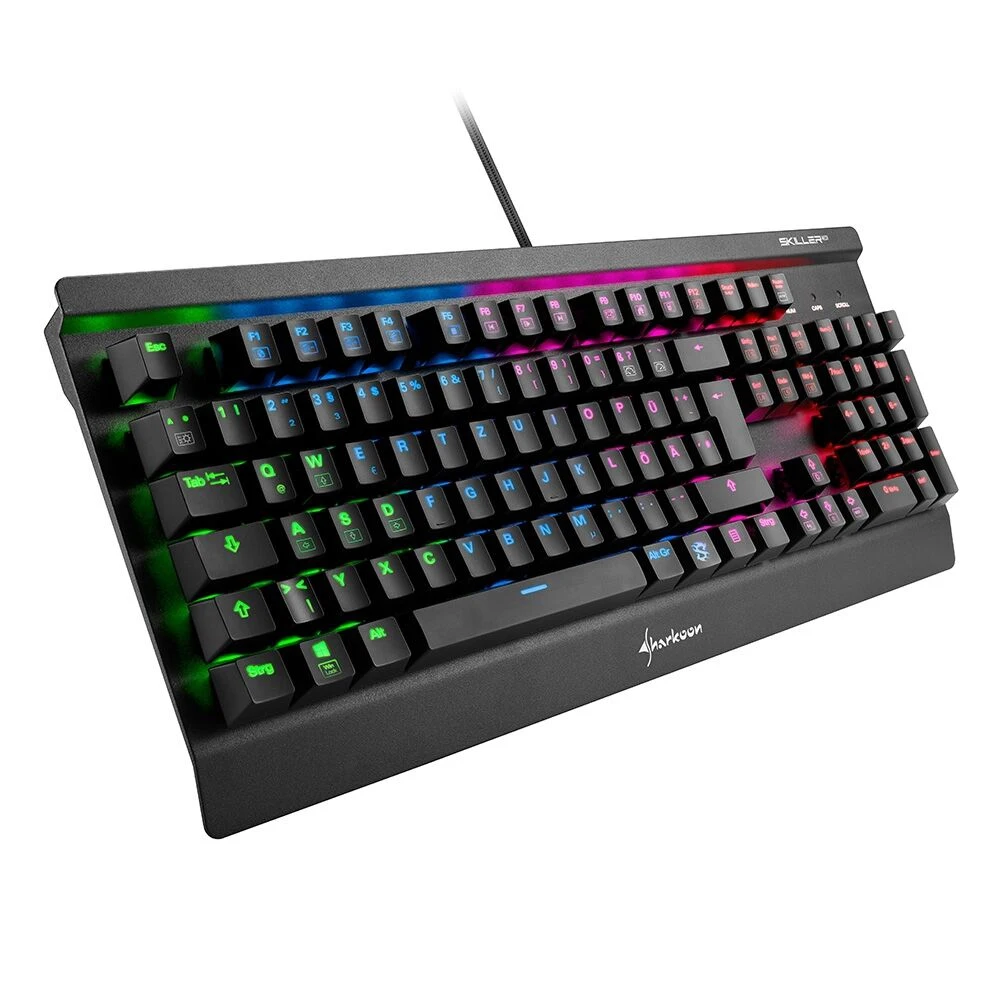 Клавиатура Sharkoon Skiller Mech SGK3 Brown механическая, проводная, подсветка RGB, USB, цвет: черный