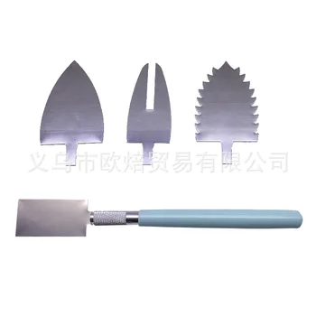 

4 jian tao Stainless Steel Carving Knife Clay Tools Creative Fondant Cake Shaping Knife 4 Blades Changeable