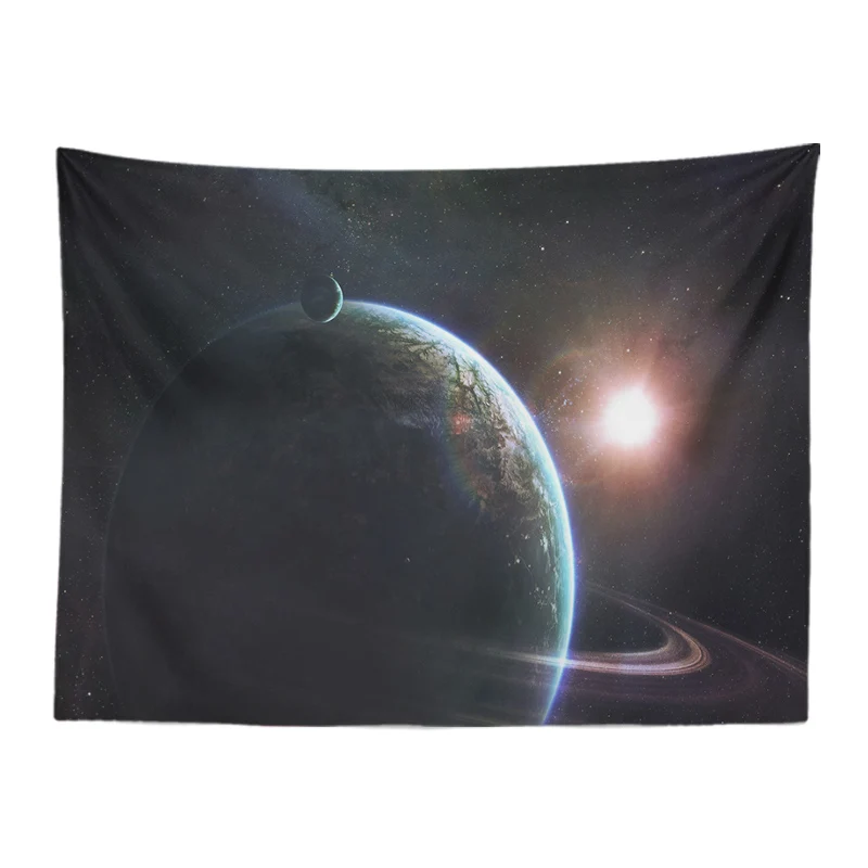 Customized Tapestry Planets Halo Meteor Explosion Wall-Mounted Living Room Decoration 130*150Cm Polyester Non-Slip Picnic Mat