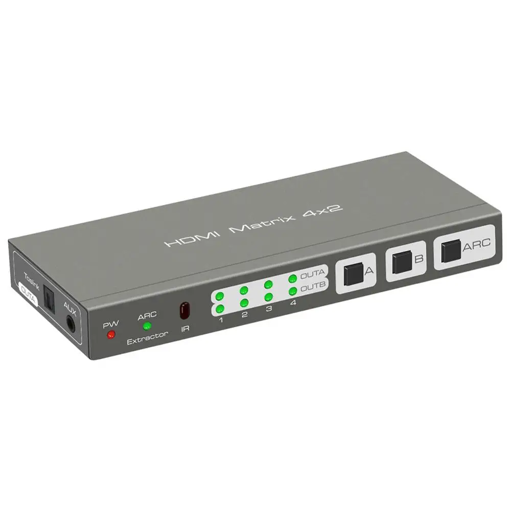 HDMI матричный коммутатор 1 4 в 2 Выход 4K2K аудио Разделение поддерживает ARC/EDID