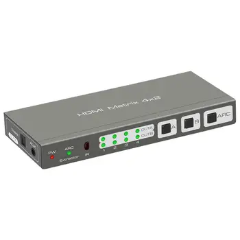 

HDMI Matrix Switcher / 2.0 version HDMI matrix 4 in 2 out switcher four in two out audio separation support ARC/EDID control