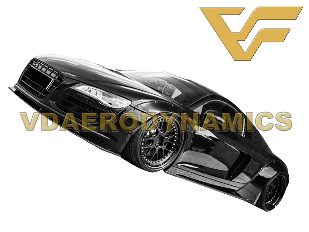 Подходит для 12-15 Audi R8 V8 V10 VAD-LB стекловолокно Widebody полный комплект кузова крыло вспышки спойлер передний губы задний диффузор