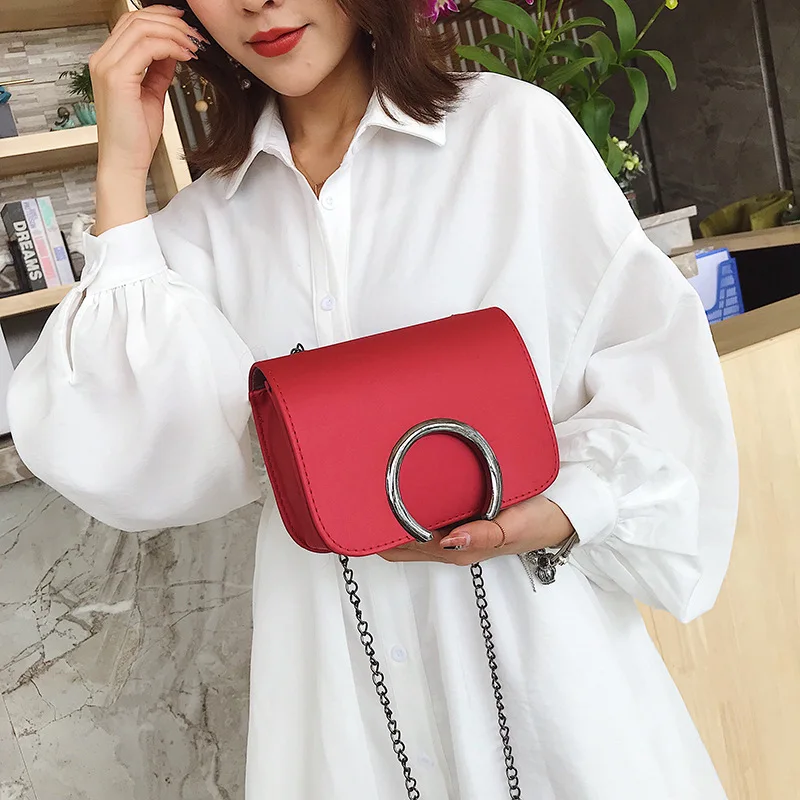 

2019 New Style Summer Fashion Bags Ensheathe C Chain WOMEN'S Bag Shoulder Cross-body Carrying Square Sling Bag