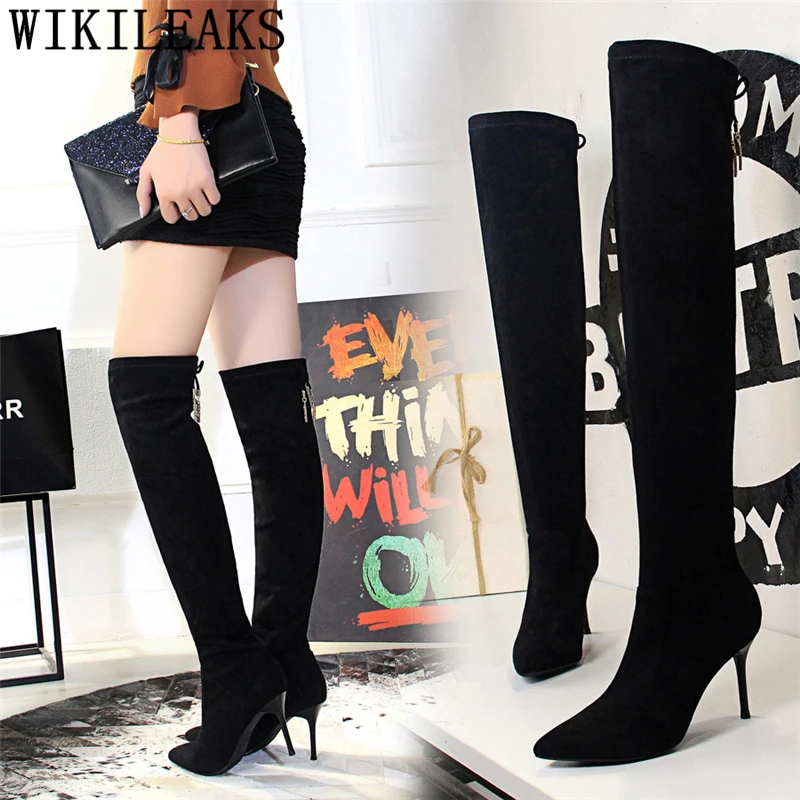 stiletto boots black boots thigh high boots fashion ladies shoes cuissardes sexy talons hauts sexy hautes boots femme hiver