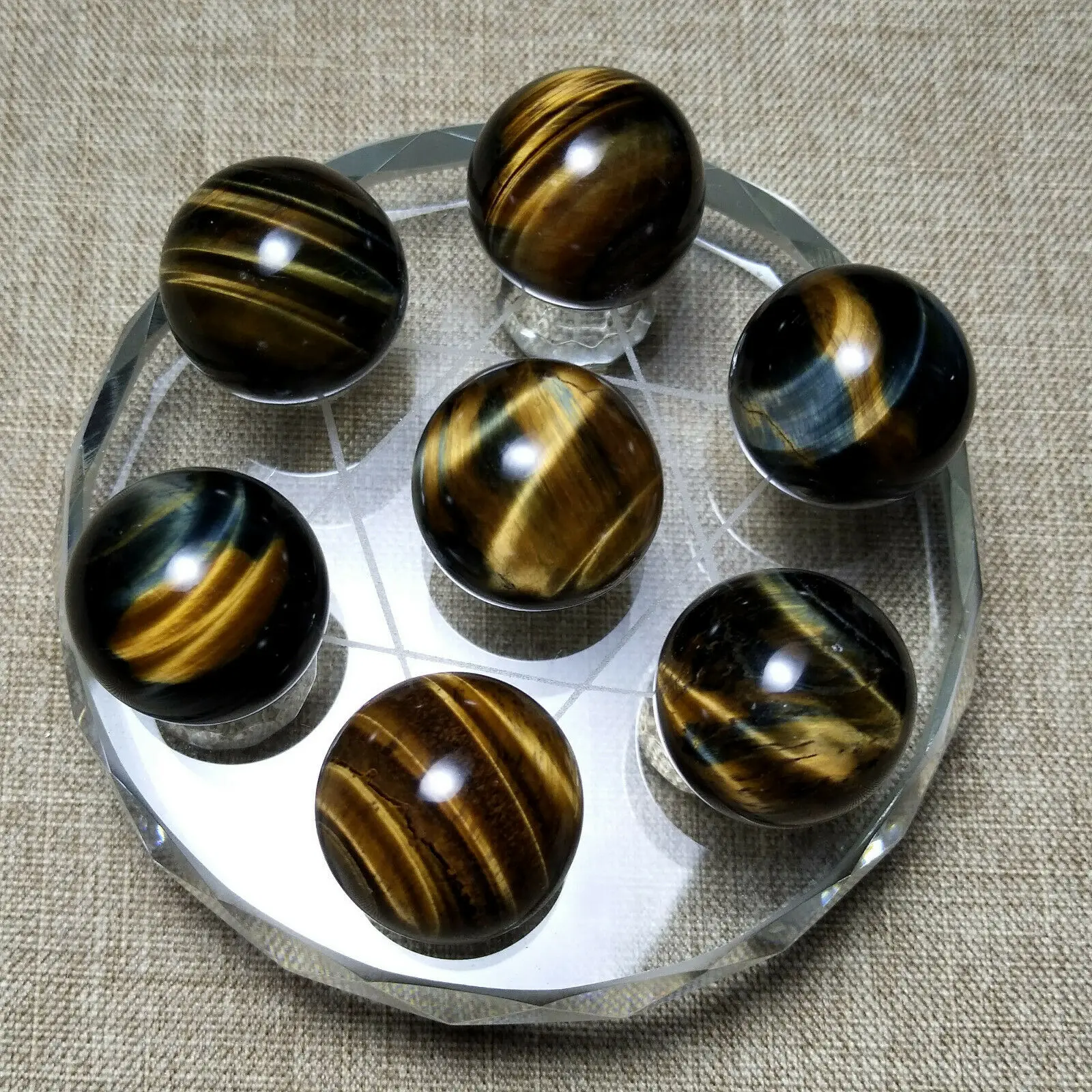 Seven Star array Natural Tiger’s Eye Stone Jasper Crystal Ball | Дом и сад