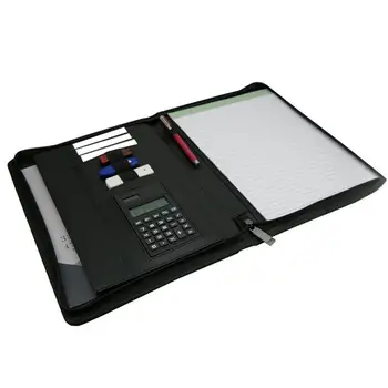 

A4 Multifunctional Zipper Bag Folder Manager Folder With Calculator Business Card Holder